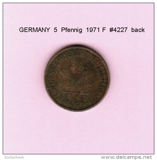 GERMANY   5 PFENNIG  1971 F  (KM # 107) - 5 Pfennig