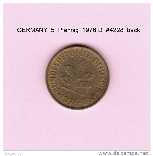 GERMANY   5 PFENNIG  1976 D  (KM # 107) - 5 Pfennig