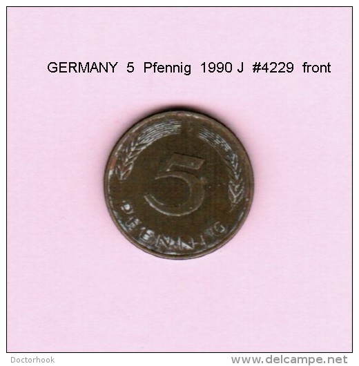 GERMANY   5 PFENNIG  1990 J  (KM # 107) - 5 Pfennig