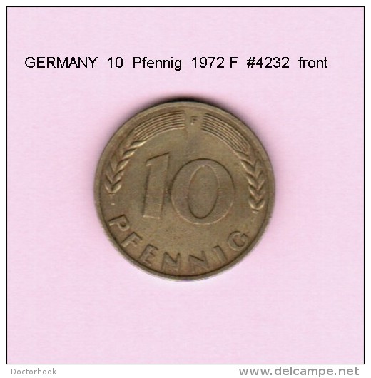 GERMANY   10  PFENNIG  1972 F  (KM # 108) - 10 Pfennig