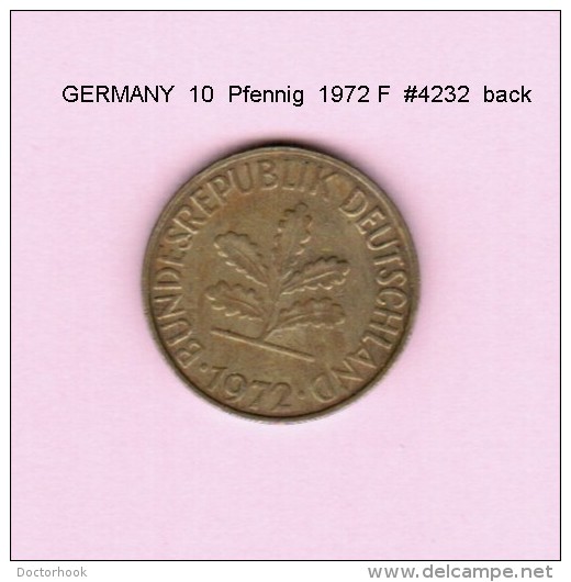 GERMANY   10  PFENNIG  1972 F  (KM # 108) - 10 Pfennig