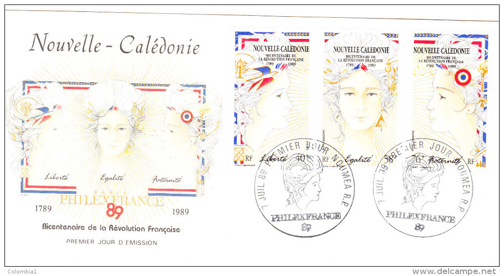 NOUVELLE-CALEDONIE Lettre 1er Jour Du 7 JUILLET 1989 NOUMEA (PHILATEX FRANCE) - Lettres & Documents