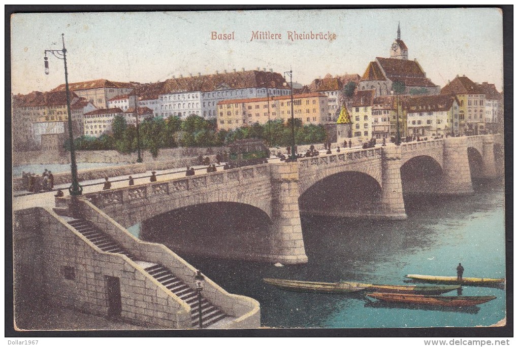ALT WIEN  Busel ,Mittlere Rheinbrücke  + 10-7-1907 ....  See The 2  Scans For Condition. ( Originalscan !!! ) - Wien Mitte