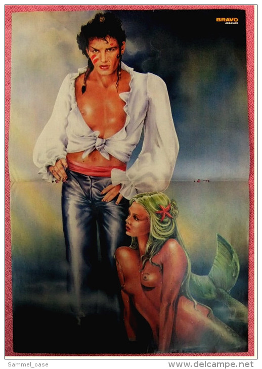 Kleines Musik Poster  -  Adam Ant  -  Rückseite : Gruppe Nichts -  Von Bravo Ca. 1982 - Plakate & Poster
