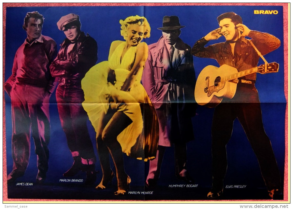 Musik Poster  Gruppe BAP  -  Rückseite : James Dean / Marlon Brando / Marilyn Monroe - Von Bravo Ca. 1982 - Plakate & Poster