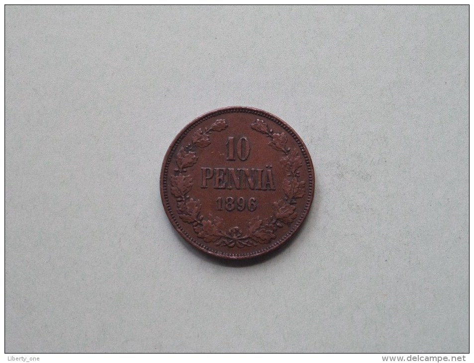 1896 - 10 Pennia / KM 14 ( For Grade, Please See Photo ) ! - Finlande