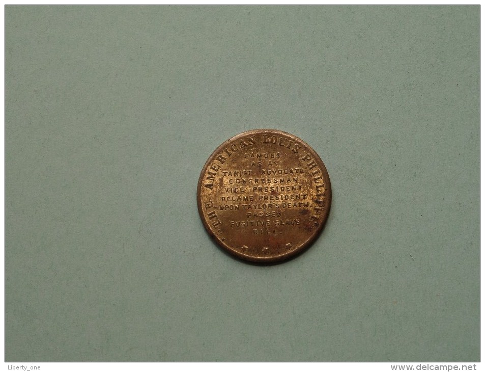 MILLARD FILLMORE - USA Presidential Medal 1850/53 ( 26 Mm./ 5.5 Gr. - For Grade, Please See Photo ) ! - Souvenirmunten (elongated Coins)
