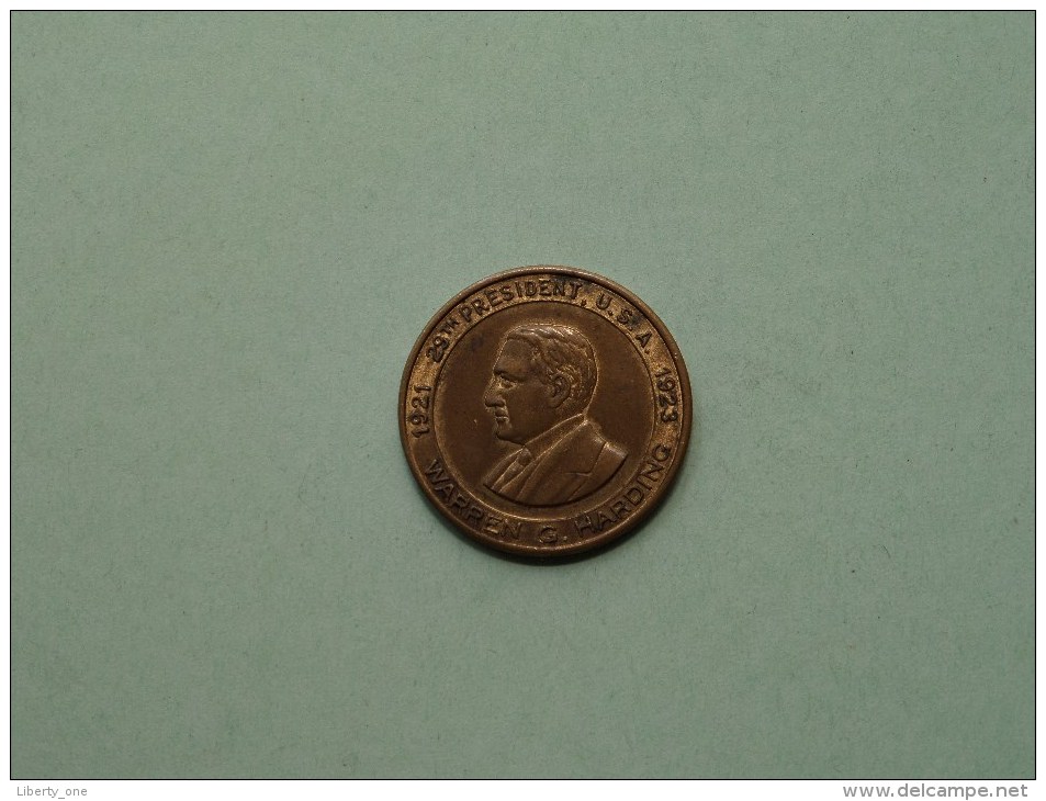 WARREN G. HARDING - USA Presidential Medal 1921/23 ( 26 Mm./ 6.4 Gr. - For Grade, Please See Photo ) ! - Elongated Coins