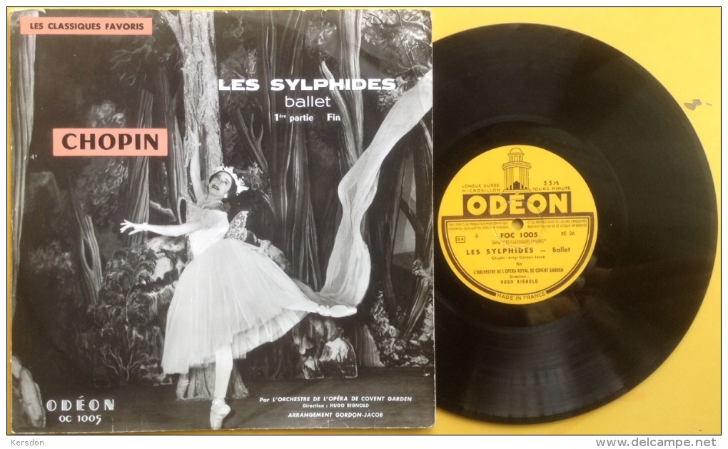 Disque Vinyle 33 1/2 Tours - Chopin - Les Sylphides - Ballet - FOC 1005 - Odeon - Formatos Especiales