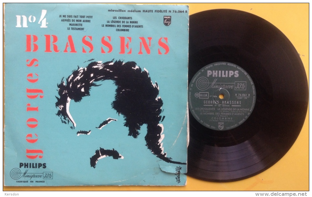 Disque Vinyle 33 1/2 Tours - Georges Brassens No4 - 76.064 R - Philips - Speciale Formaten