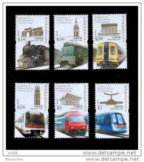 Hong Kong 2010 Centenary Of Railway Service Stamps Train Museum Clock MRT Tramsway Airport - Neufs