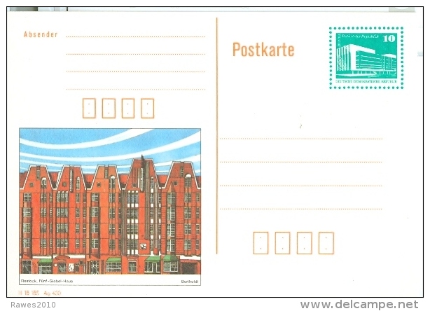 DDR P91 Palast Der Republik Rostock Fünf-Giebel-Haus Ungebraucht - Cartes Postales - Neuves