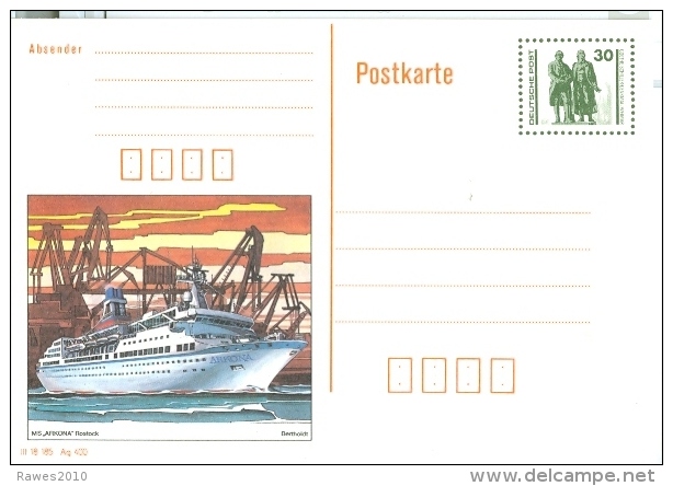 DDR P109/02 Gothe-Schiller-Denkmal Weimar MS Arkona Kreuzfahrtschiff  TV * Hafen Kräne Ungebraucht - Cartes Postales - Neuves