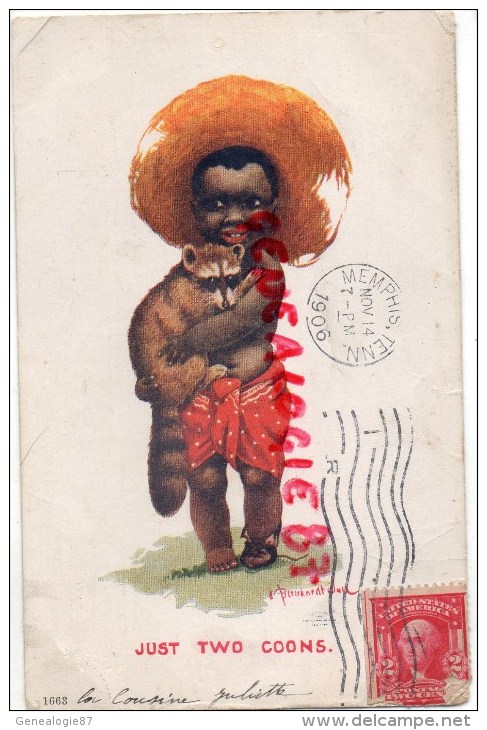 ETATS UNIS - JUST TWO COONS - MEMPHIS   ENFANT 1906-  RARE - Autres & Non Classés