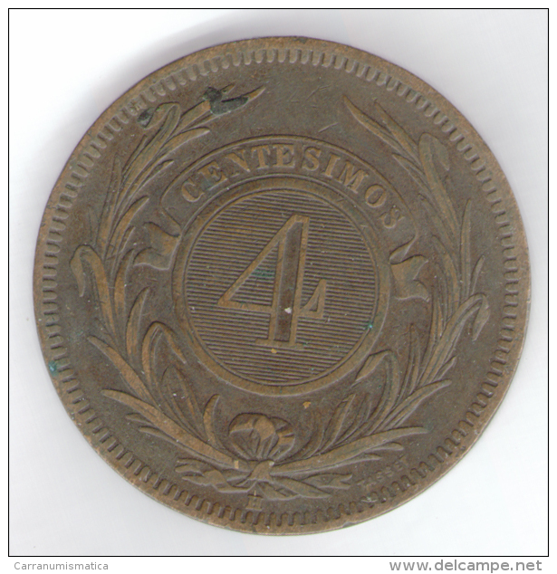 URUGUAY 4 CENTESIMOS 1869 - Uruguay