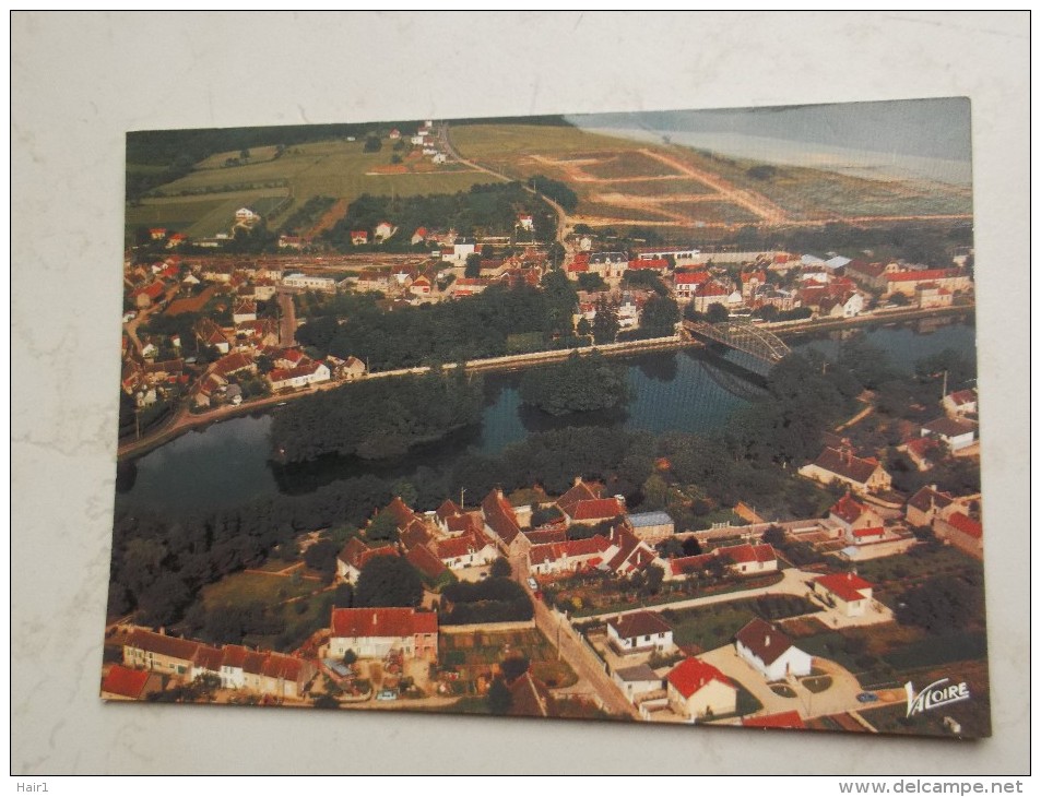 VDS CARTE POSTALE MONETEAU SUPERBE VUE GENERALE AERIENNE DE LA VILLE ET LE PONT SUR L'YONNE SUPERBE PANORAMA - Moneteau