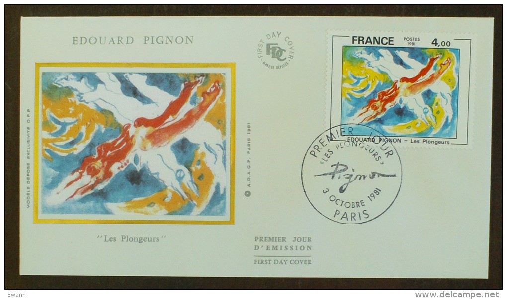 FDC 1981 - YT N°2168 - Edouard PIGNON, "Les Plongeurs" - PARIS - 1980-1989