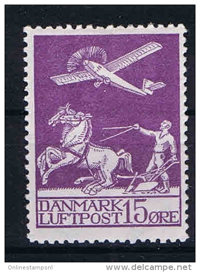 Denmark: 1925 Airmail  Mi Nr 144 MH/* - Luchtpostzegels