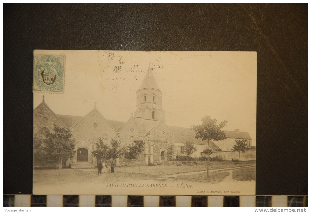 CP, 78, Saint Martin La Garenne L'Eglise Cliché A Bertran Mantes TRES RARE Animation - Autres & Non Classés