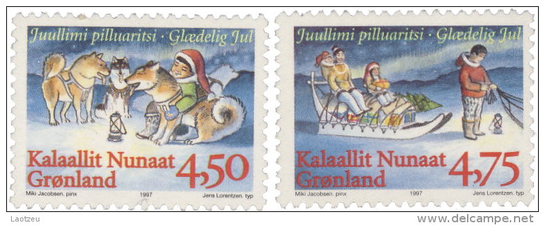 Groenland 1997. ~ YT 292 à 293** - Noël (série) - Nuevos