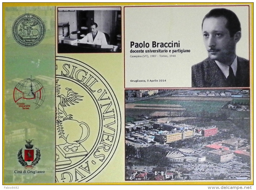 Cartolina Postale CP Grugliasco Inaugurazione Intitolazione Largo "Paolo Braccini" Nuova - Inaugurations