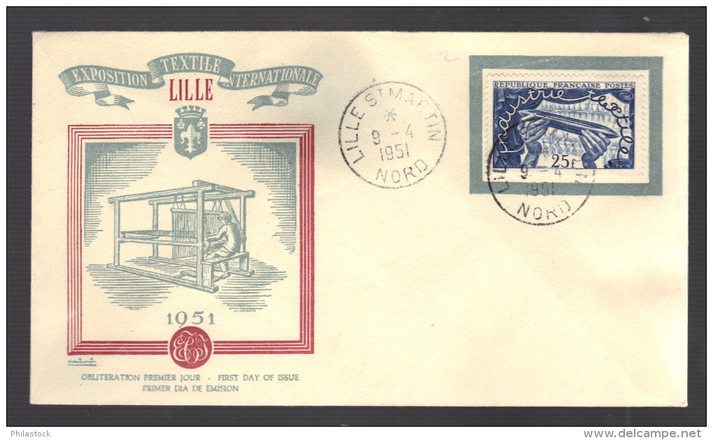 FRANCE 1951 N° 881  Obl. S/lettre FDC - 1950-1959