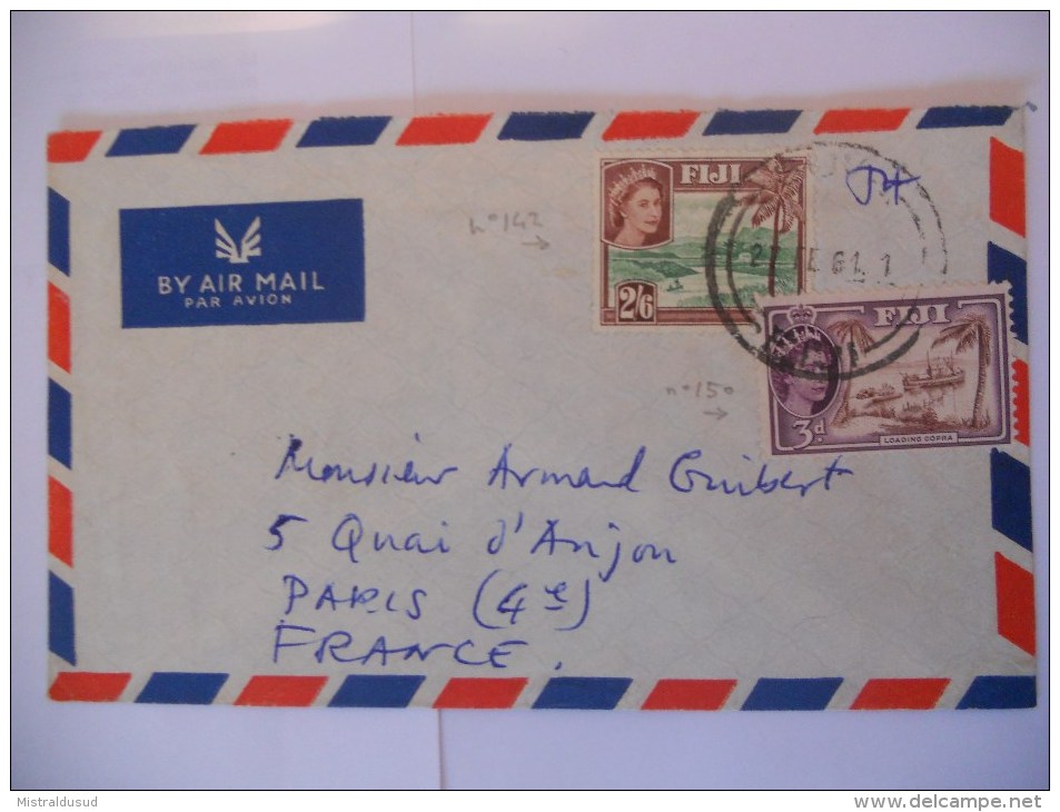 Fidji Lettre De Suva 1961 Pour Paris - Fiji (1970-...)