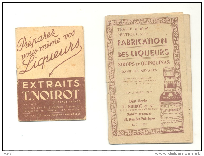 T. Noirot   Nancy - Lot De 2  Fascicules  - Préparer Vos Liqueurs (bilingue FR/NL) Et Fabrication Des Liqueurs (b150) - Autres & Non Classés