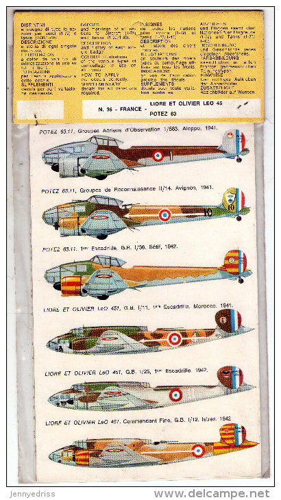 INSEGNE  PER  AEREI  E  CARRI  ARMATI ,  Potez  63   ,  Badges And Markings - Aerei E Elicotteri