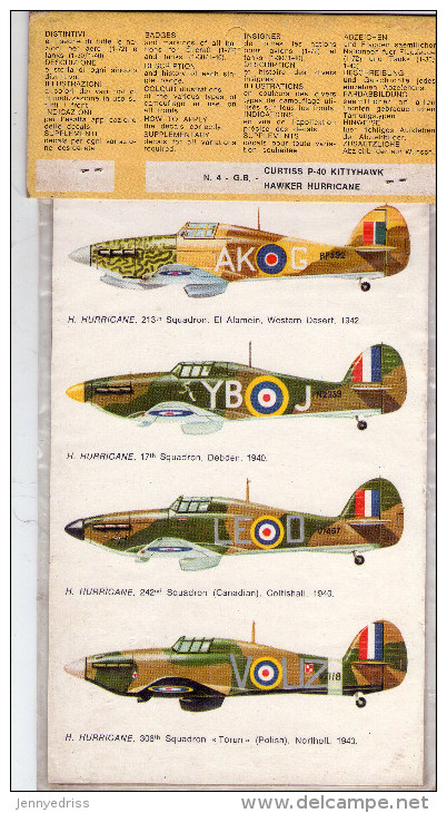 INSEGNE  PER  AEREI  E  CARRI  ARMATI ,  Hawker  Hurricane  ,  Badges And Markings - Aerei E Elicotteri