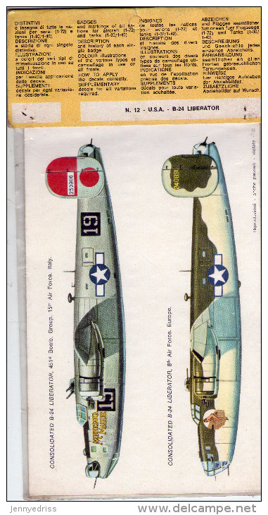 INSEGNE  PER  AEREI  E  CARRI  ARMATI , Consolidated  B  24  Liberator   ,  Badges And Markings - Avions & Hélicoptères