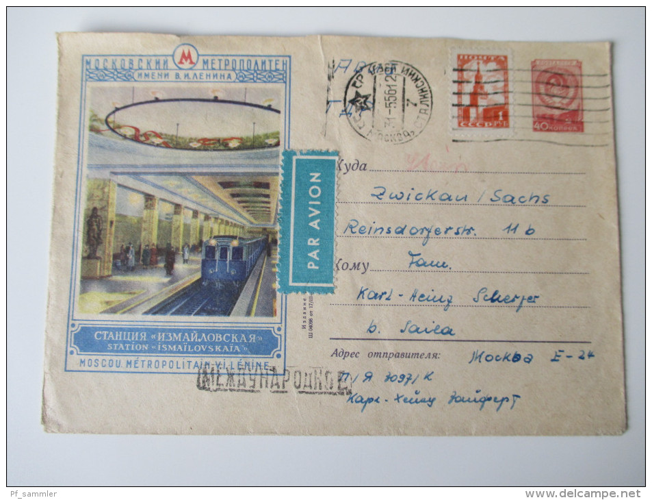 Sowjetunion Ganzsache / Luftpost Station Ismailovskaia / Moscou Metropolitain Vi L Enine - Lettres & Documents