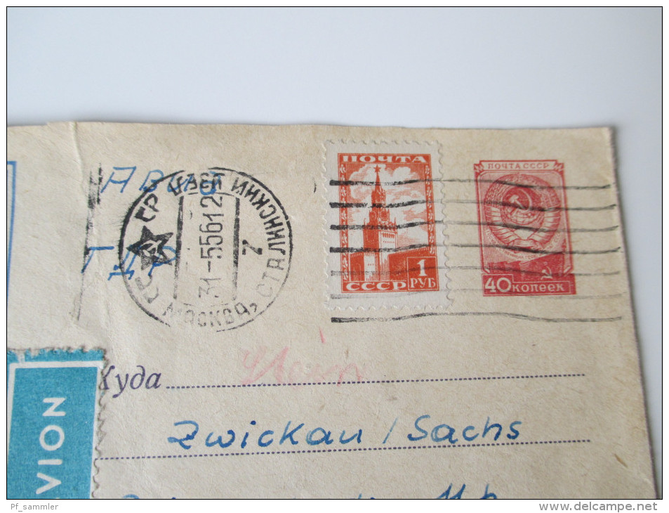 Sowjetunion Ganzsache / Luftpost Station Ismailovskaia / Moscou Metropolitain Vi L Enine - Cartas & Documentos