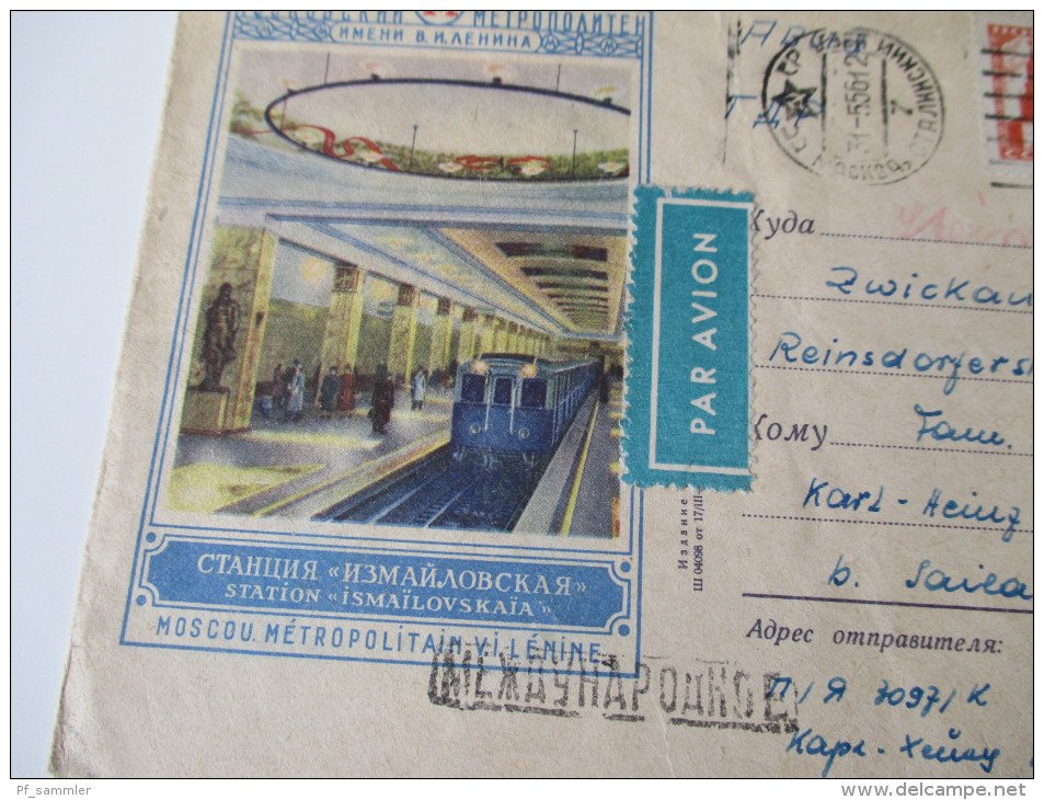 Sowjetunion Ganzsache / Luftpost Station Ismailovskaia / Moscou Metropolitain Vi L Enine - Covers & Documents