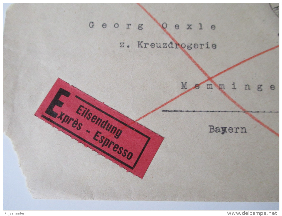 Schweiz 1931 MiF Ausgabe 1915 U. 1930 Michel Nr. 140 U. 244 Oberrandstück. Toller Brief!! Eilsendung Expres - Espresso - Briefe U. Dokumente