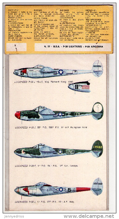 INSEGNE  PER  AEREI  E  CARRI  ARMATI ,   P 38   Lockheed  Lightning  ,  Badges And Markings - Aviones & Helicópteros