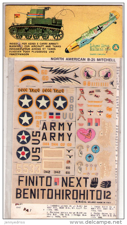 INSEGNE  PER  AEREI  E  CARRI  ARMATI , North  American  B  25  Mitchell   ,  Badges And Markings - Aerei E Elicotteri