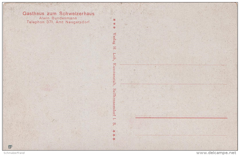 AK Seifhennersdorf Gasthaus Zum Schweizerhaus Bei Neugersdorf Ebersbach Warnsdorf Rumburg Zittau Löbau Grossschönau - Seifhennersdorf