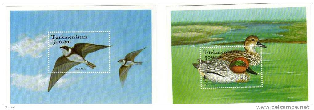 Turkmenistan / Birds / 2 S/S And 12 Stamps - Turkménistan