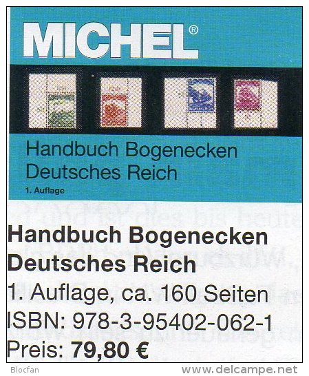 Deutschland Michel 2014 neu 80€ Handbuch Bogenecken Deutsches Reich stamp to 1945 corner new special catalog old Germany