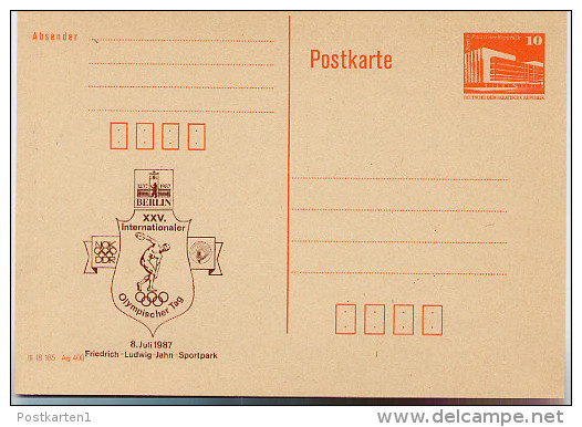 DDR P86II-1-87 C1 Postkarte Privater Zudruck OLYMPISCHER TAG Berlin 1987 - Private Postcards - Mint