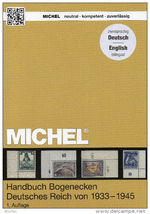 Stamps To 1945 Corner MICHEL Handbook Bogenecken Reichspost Katalog 2014 New 80€ 3.Reich Special Catalogue Old Germany - Libri Sulle Collezioni