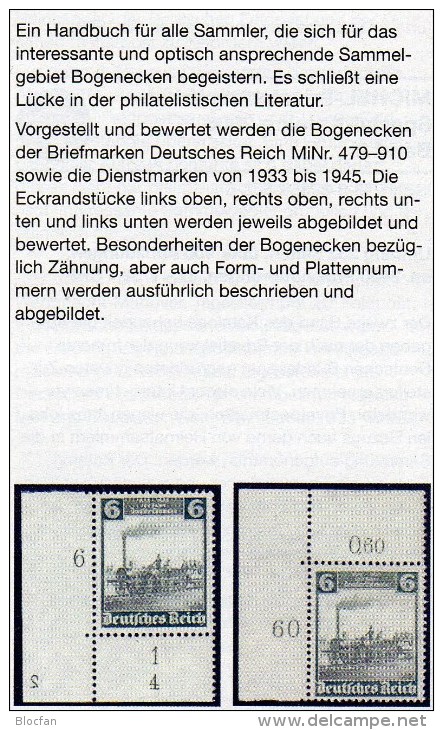 stamps to 1945 corner MICHEL Handbook Bogenecken Reichspost Katalog 2014 new 80€ 3.Reich special catalogue old Germany