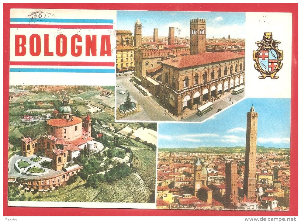 CARTOLINA VG ITALIA - BOLOGNA - Panorama - Vedutine - 10 X 15 - ANNULLO BOLOGNA 1966 - Bologna