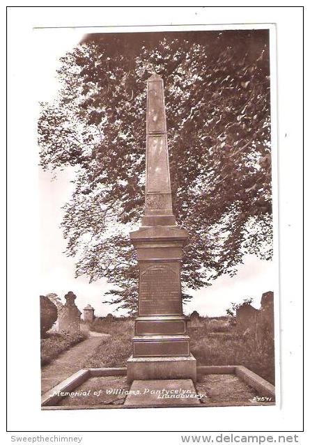 RP MEMORIAL OF WILLIAMS PANTYCELYN Llandovery Old Postcard  Carmarthenshire WALES PHOTO CARD - Carmarthenshire