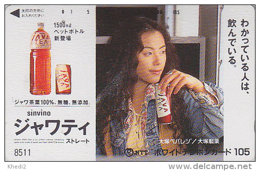 TC JAPON 7/11 - 8511 - 105 U - ** ONE PUNCH ** - Femme & THE - JAVA TEA INDONESIA Rel JAPAN Phonecard - Publicité