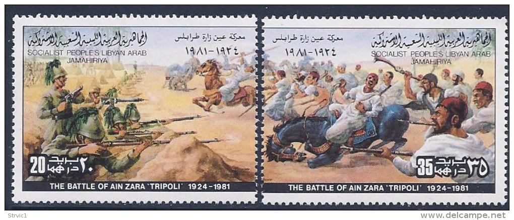 Libya, Scott # 932 A-b MNH Battle Of Ain Zara, 1981 - Libya