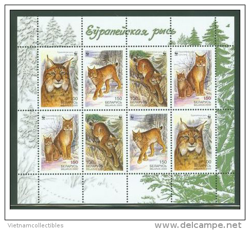 (WWF-280) W.W.F. Belarus MNH Lynx Sheetlet 2000 - Unused Stamps