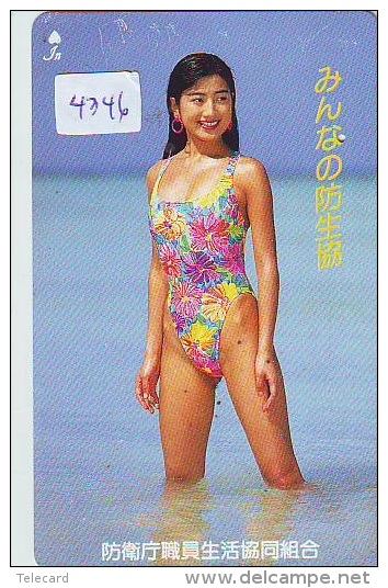 Télécarte Japon EROTIQUE (4346) ACTRESS * EROTIC  Japan PHONECARD EROTIK * BIKINI GIRL * BATHCLOTHES * FEMME * SEXY LADY - Moda