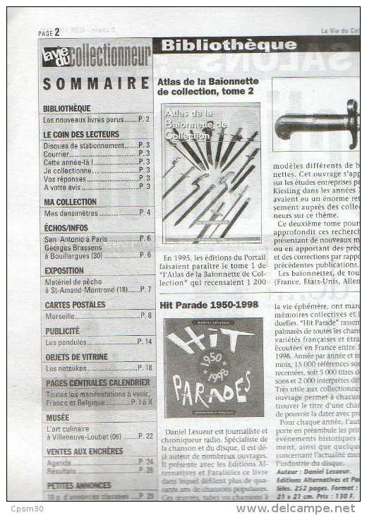 La Vie Du Col N°270 Avril 1999 - Marseille En CP; Pendule Publicitaire; Netsukes; Densimètre; Art Culinaire; Matér Pèche - Collectors